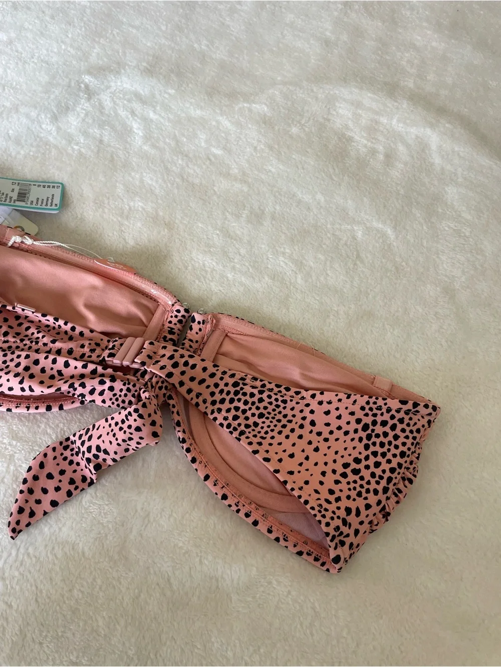 Seafolly Safari Spot in Rose Sands Bandeau Bikini Top